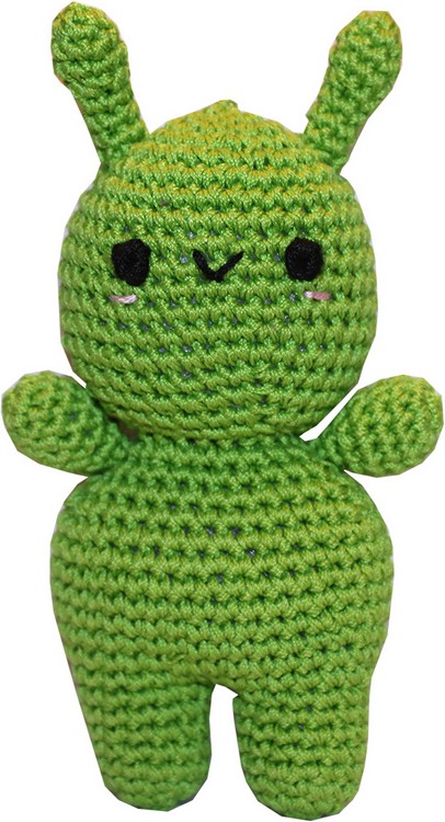 Knit Knacks Ava the Alien Organic Cotton Small Dog Toy